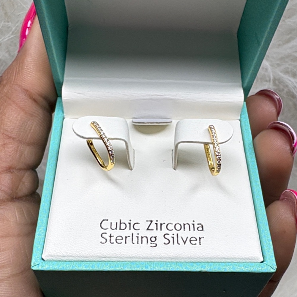 Nanette Lepore Gold and Silver Cubic Zirconia Earrings